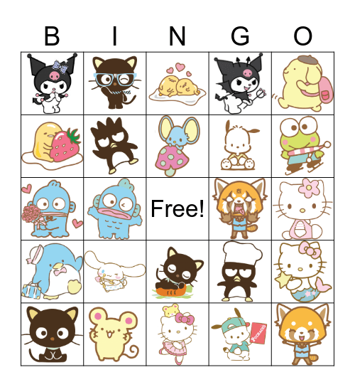 Sanrio Bingo Card