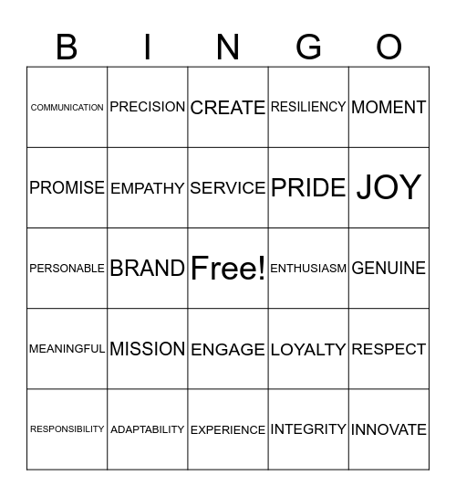 Moment Maker Bingo! Bingo Card