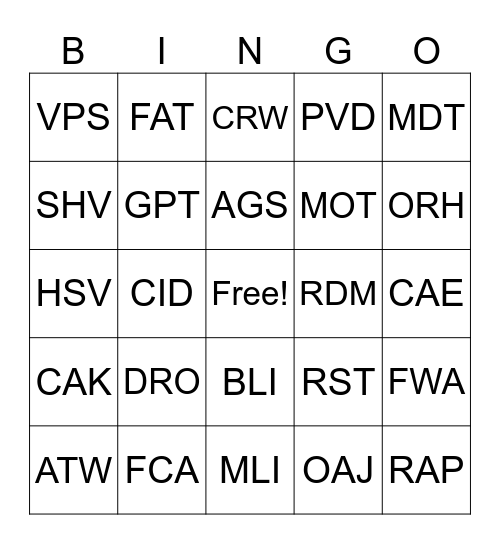 Origin Codes Bingo Card