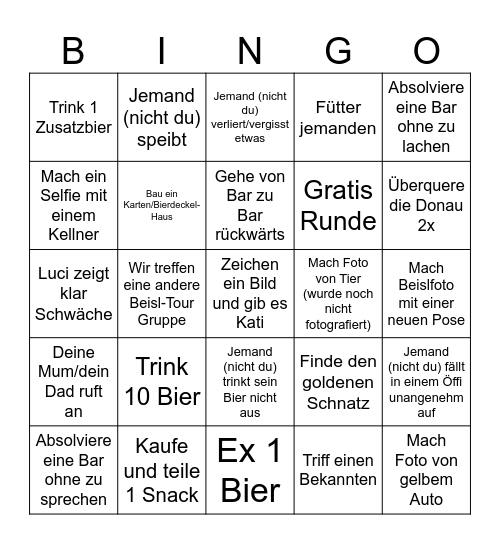 Beisl Bingo Card