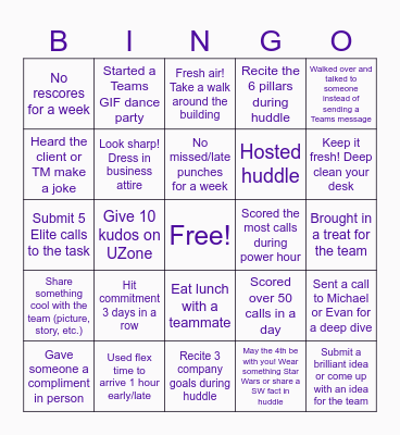 Call Scoring Bingo! Bingo Card