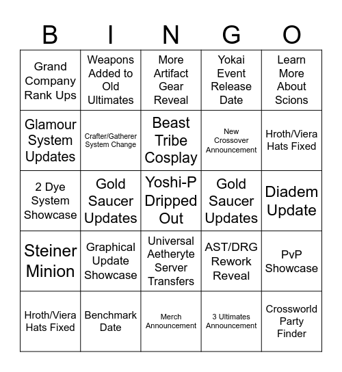 Live Letter Bingo Card