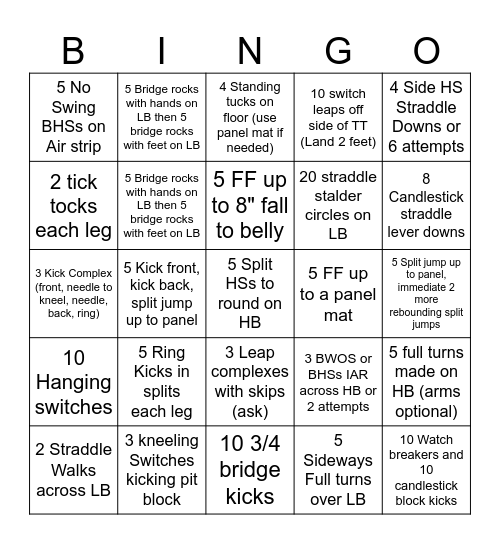 Beam Bingo Card