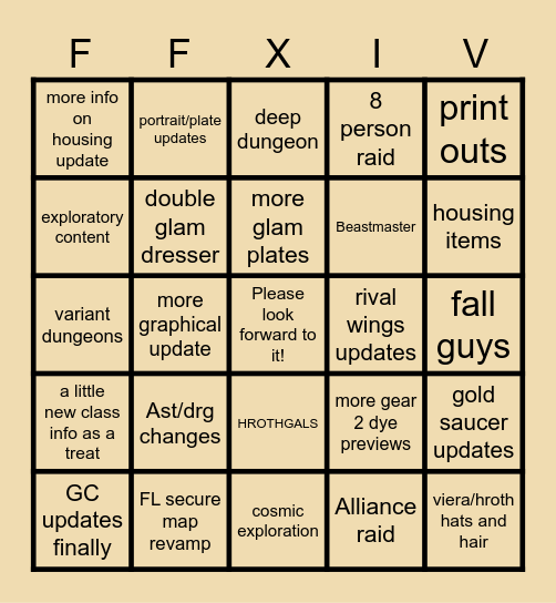 Producer Live Letter LXXX Bingo Card