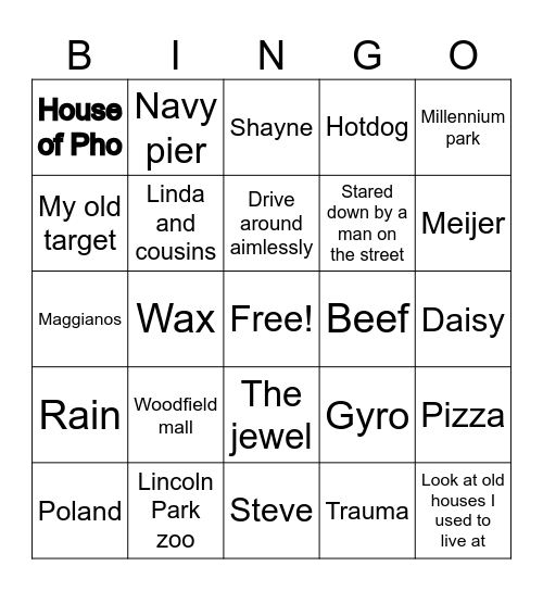 Joe traumatrip 2024 Bingo Card