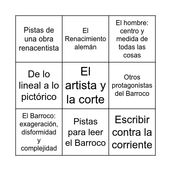 ¡BINGO! Bingo Card