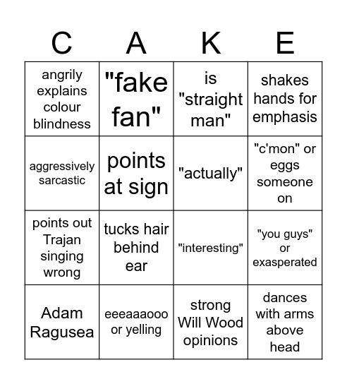 James Bingo Card