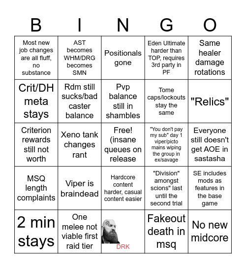 Dawntrail doomer bingo Card