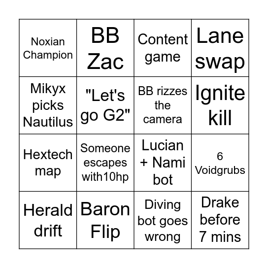 LEC SPRING FINALS - G2 BINGO Card