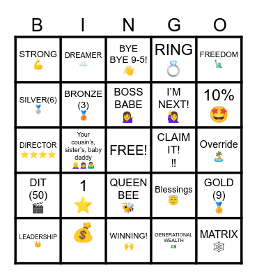 SPONSOR BINGO Card