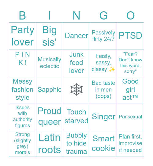🕷️ Miss Maratus' 🦚 Bingo Card