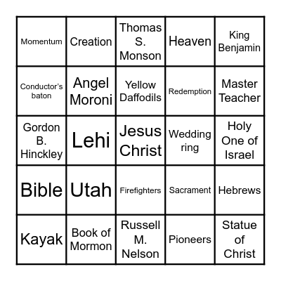 Sunday Morning Session Bingo Card