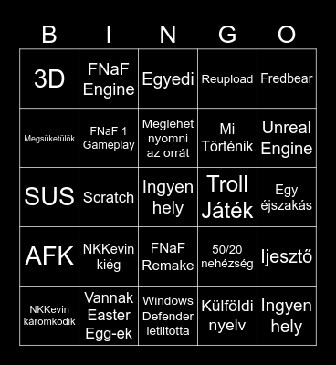 10 Random FNaF Fangame Bingo Card