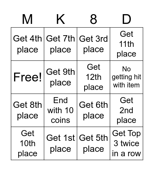 Baby Park Challenge Bingo Card