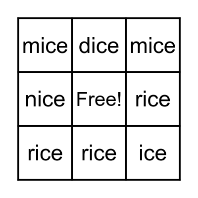 rime-ice Bingo Card