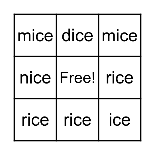 rime-ice Bingo Card