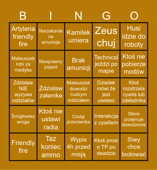 Victrix Mortalis - Daleki Afganistan Bingo Card