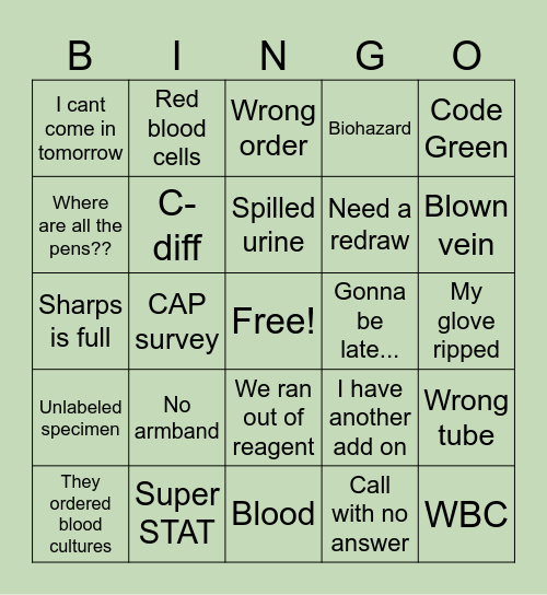 Happy Lab Week! Bingo Card