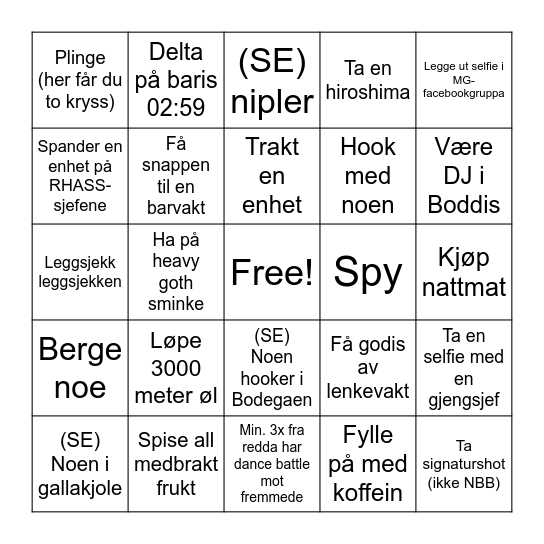 RHASS V24 Bingo Card