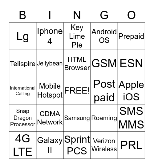 Flash Wireless Bingo  Bingo Card