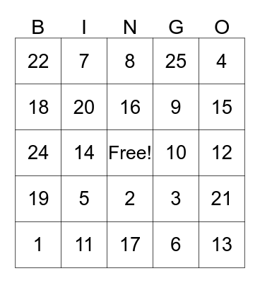 Family Law Bingo  Bingo Card