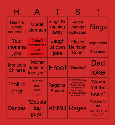 Streamathon Bingo Card