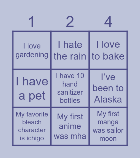 Reo theme v2 Bingo Card