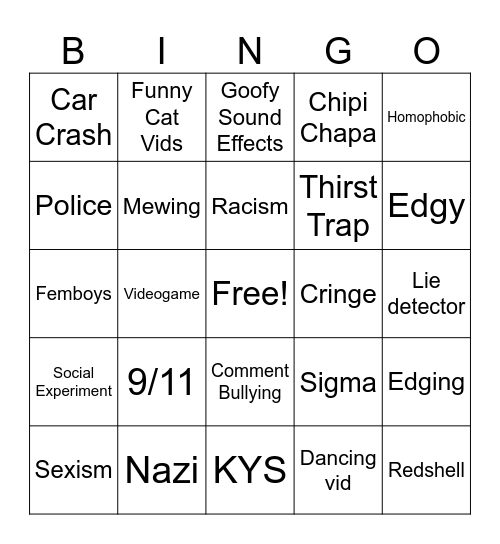 Another Instagram Reels Bingo Card Bingo Card