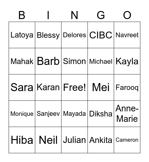 Team Britannia & Latimer Bingo Card