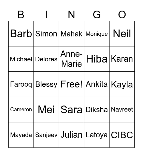 Team Britannia & Latimer Bingo Card