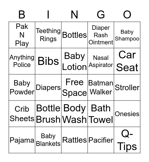 Baby Austin James Bingo Card