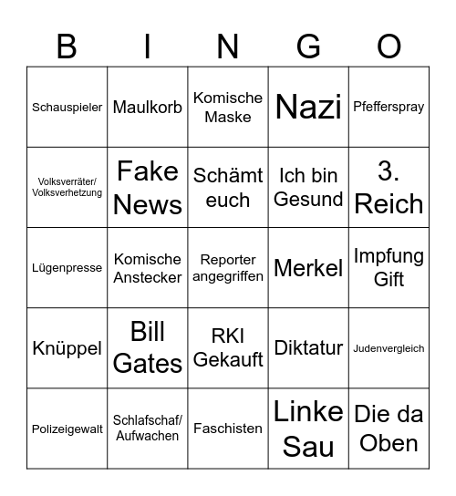 Querdenker Bingo Card