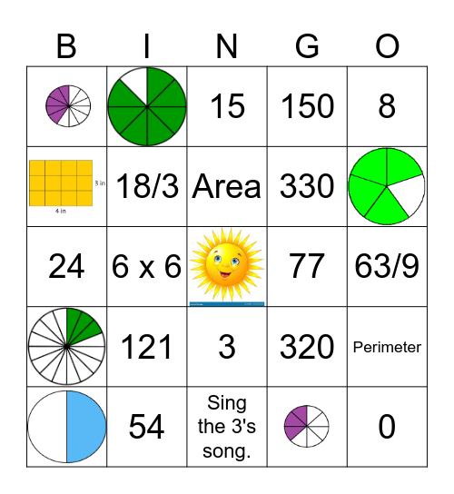 Math Review Bingo Card