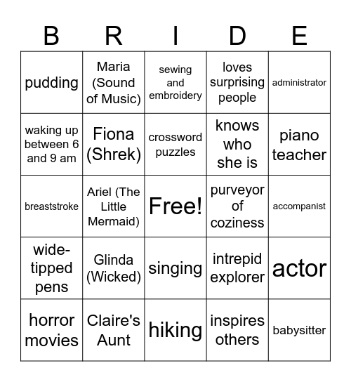 We love Erin and Tom Bingo Card