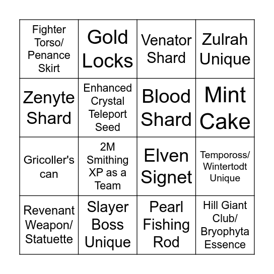New Dawnn Bingo 2 Bingo Card