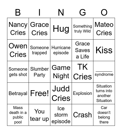 Situation Bingo Card