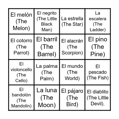 Loteria Bingo Card