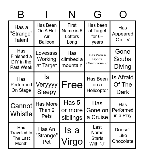Find Someone Who... Bingo Card