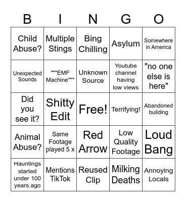 Nukes Top 5 Bingo Card
