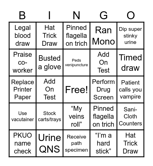 Lab Week Bingo Card