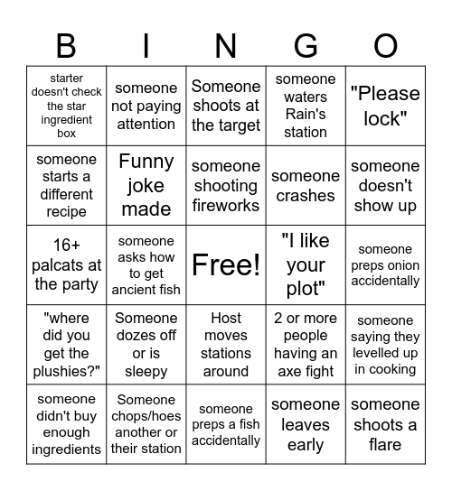 Epic poke bowl party bingo Card