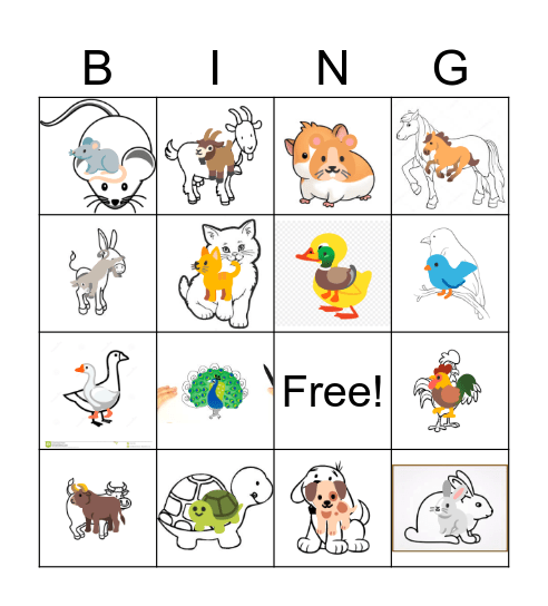 Spanish Animals Bingo Card
