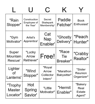 GDCI trophy bingo Card