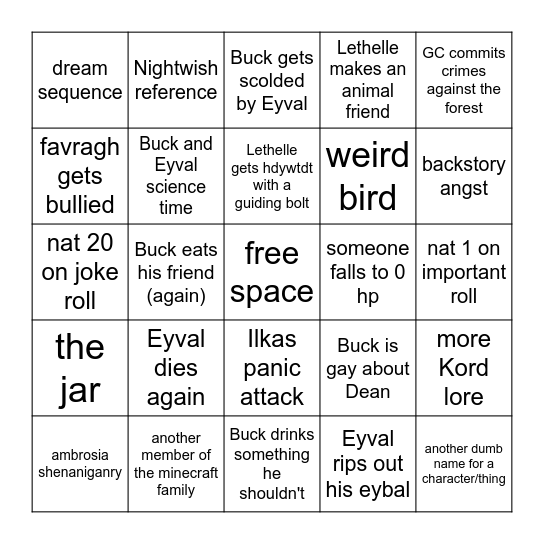 Yugari Spooky Swamp Arc Bingo Card