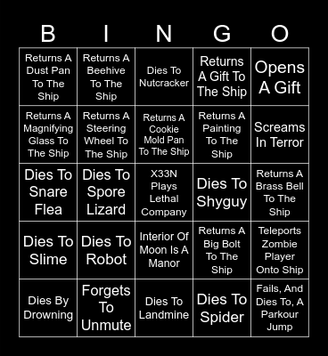 X33N Lethal Company Bingo V5 Bingo Card