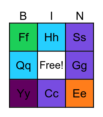 Alphabet Bingo Card