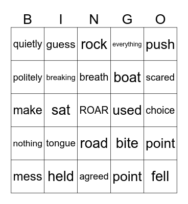 Song Bingo Card