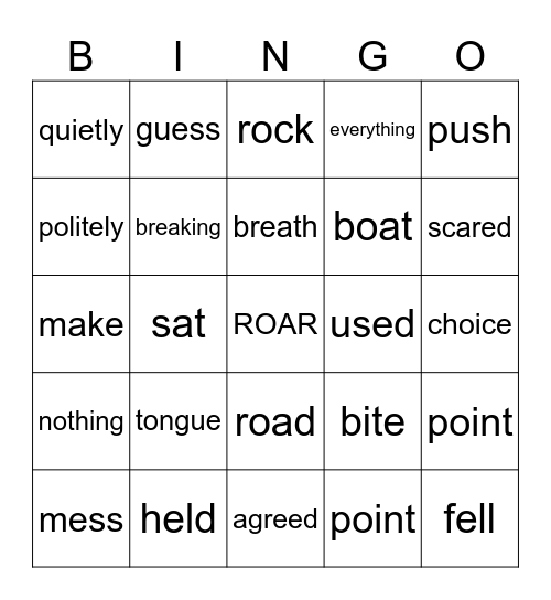 Song Bingo Card