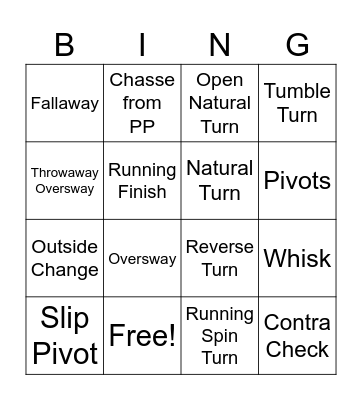 Dancing Bingo Card