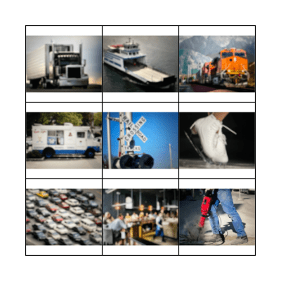 Around town sounds Bingo Card